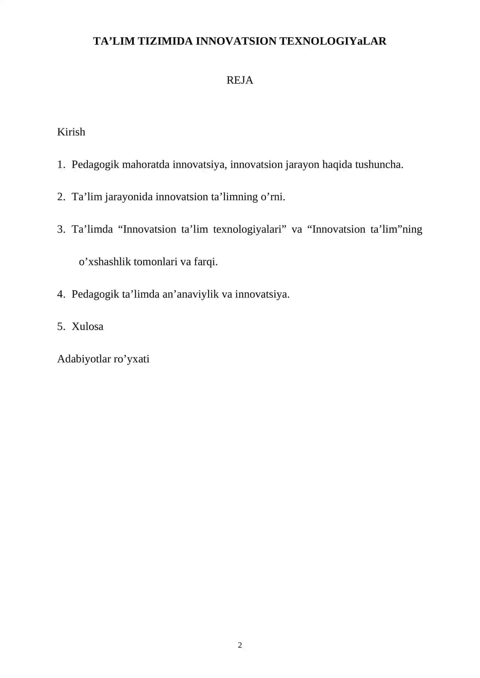 Ta’lim tizimida innovatsion texnologiyalar 2
