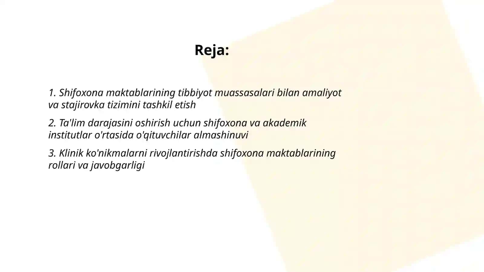 Shifoxona maktablari tibbiyot muassasi va ta'lim maktablari o'rtasidagi ko'prik sifatida 2