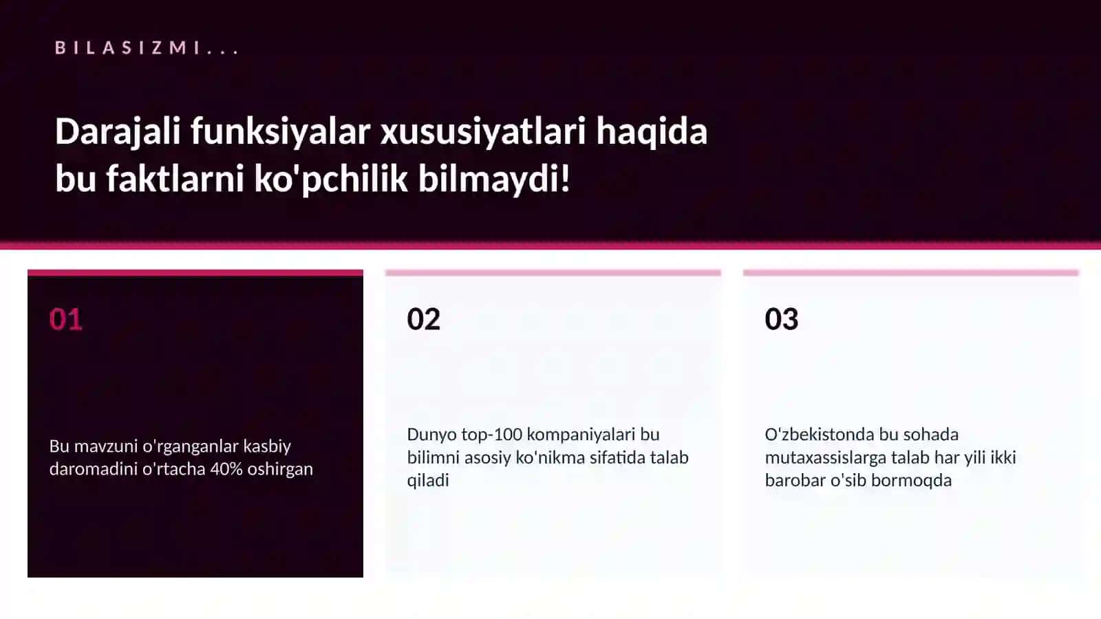 Darajali funksiyalar xususiyatlari 2