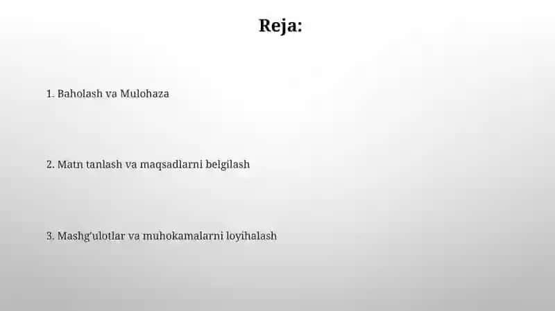 Ona tili va oʻqish savodxonligi toʻgarak rejasini tuzish 2