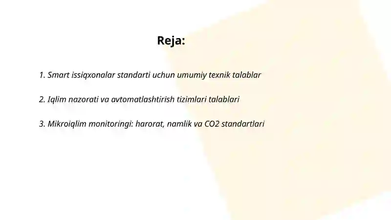 Smart issiqxonalar standarti 2