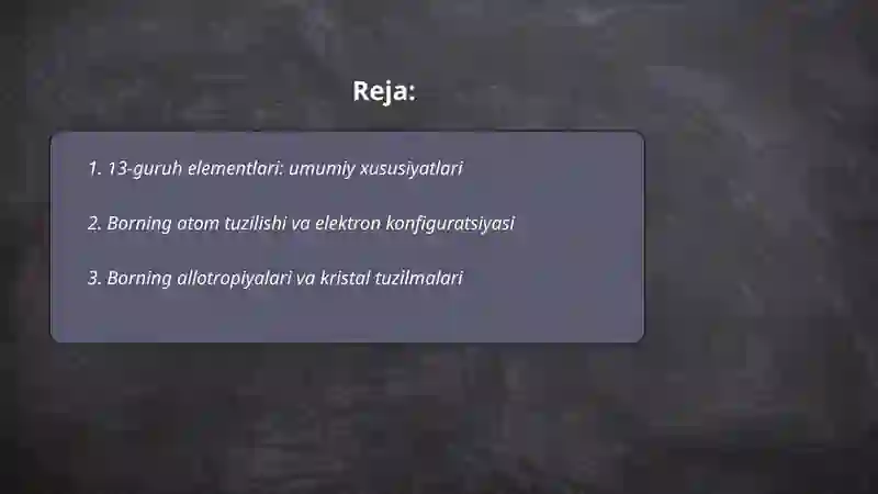 13-guruh elementlari: umumiy xususiyatlari 2