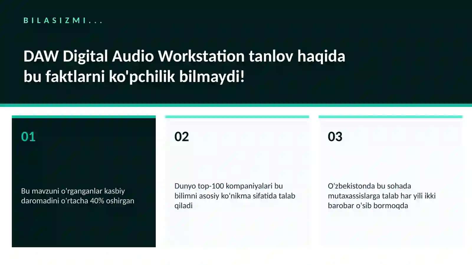 DAW Digital Audio Workstation tanlov 2