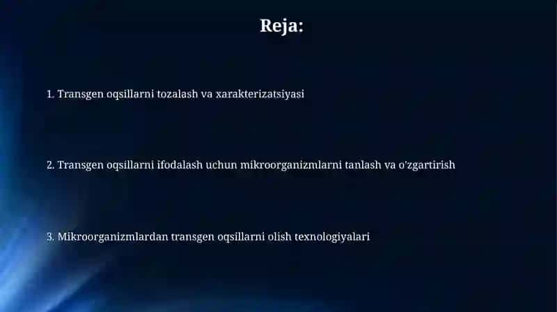 Mikroorganizmlar yordamida transgen oqsillar olish texnalogiyasi 2