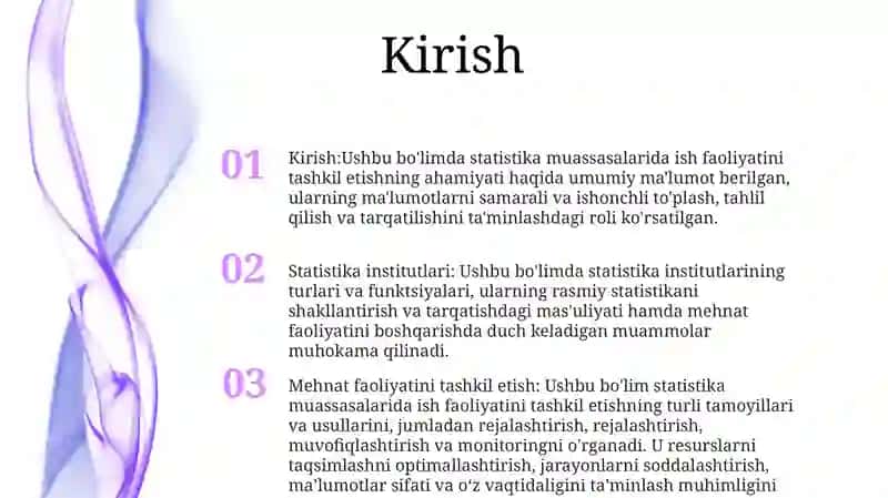 Statsanar Muasasalarning Ish Faoliyatini Tashkil Qilish 2