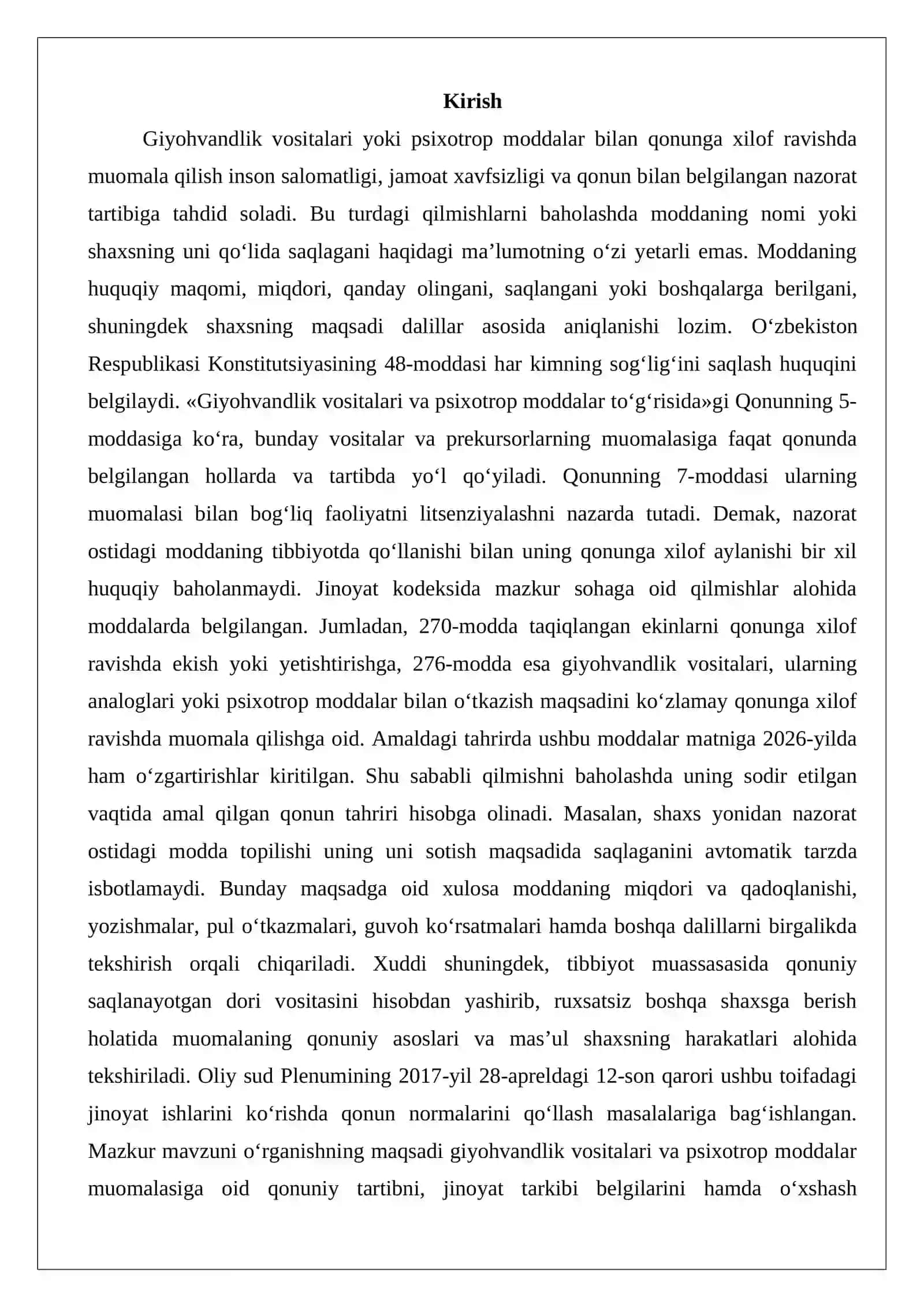 Giyohvandlik vositalari va psixotrop moddalar bilan qonunga xilof ravishda muomala qilishdan iborat jinoyatlar 2