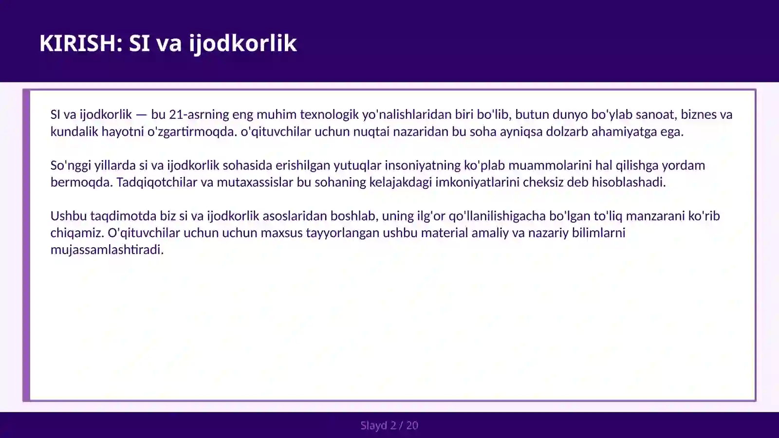 SI VA IJODKORLIK 2