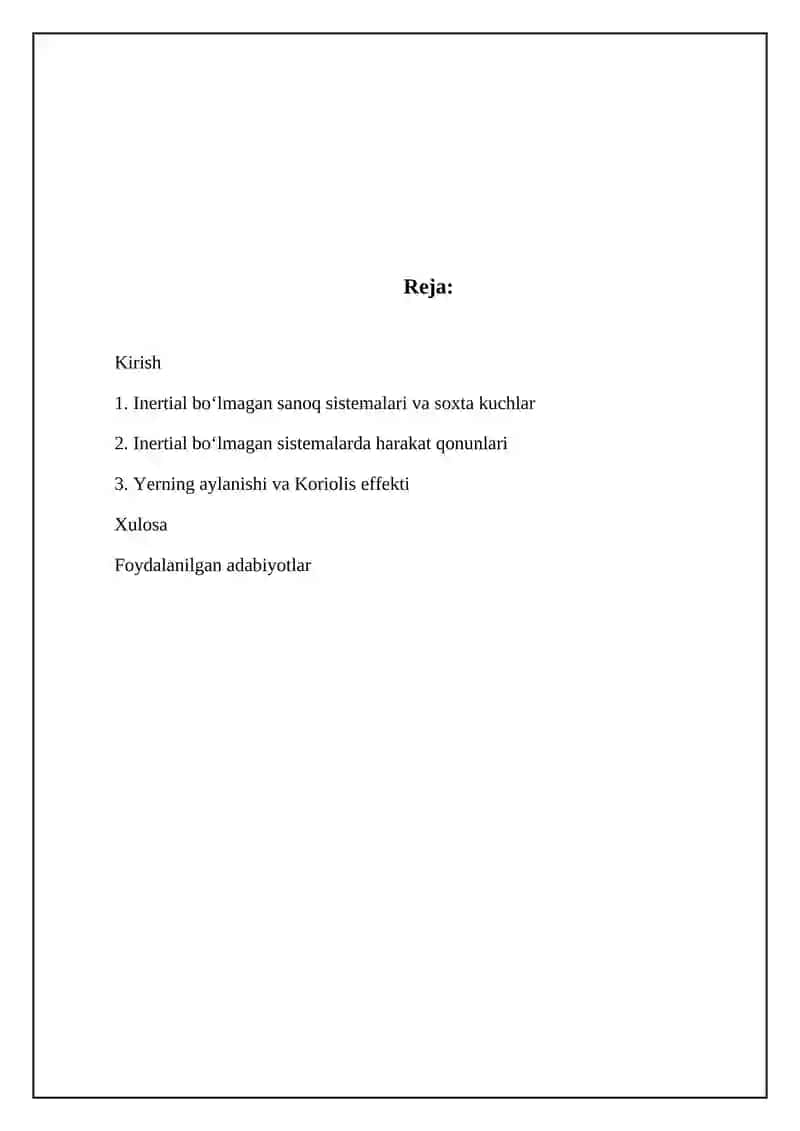 Noinersial sanoq tizimlari 2