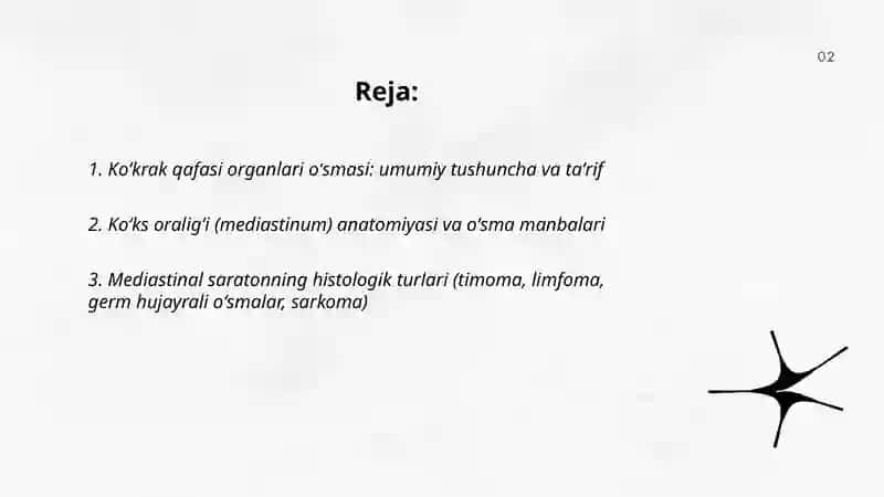 Koʻkrak qafasi organlari oʻsmasi: Koʻks oraligʻi a’zolari saratoni 2