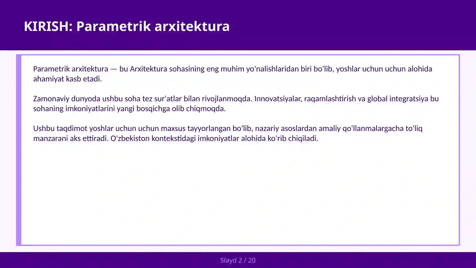 Parametrik arxitektura 2