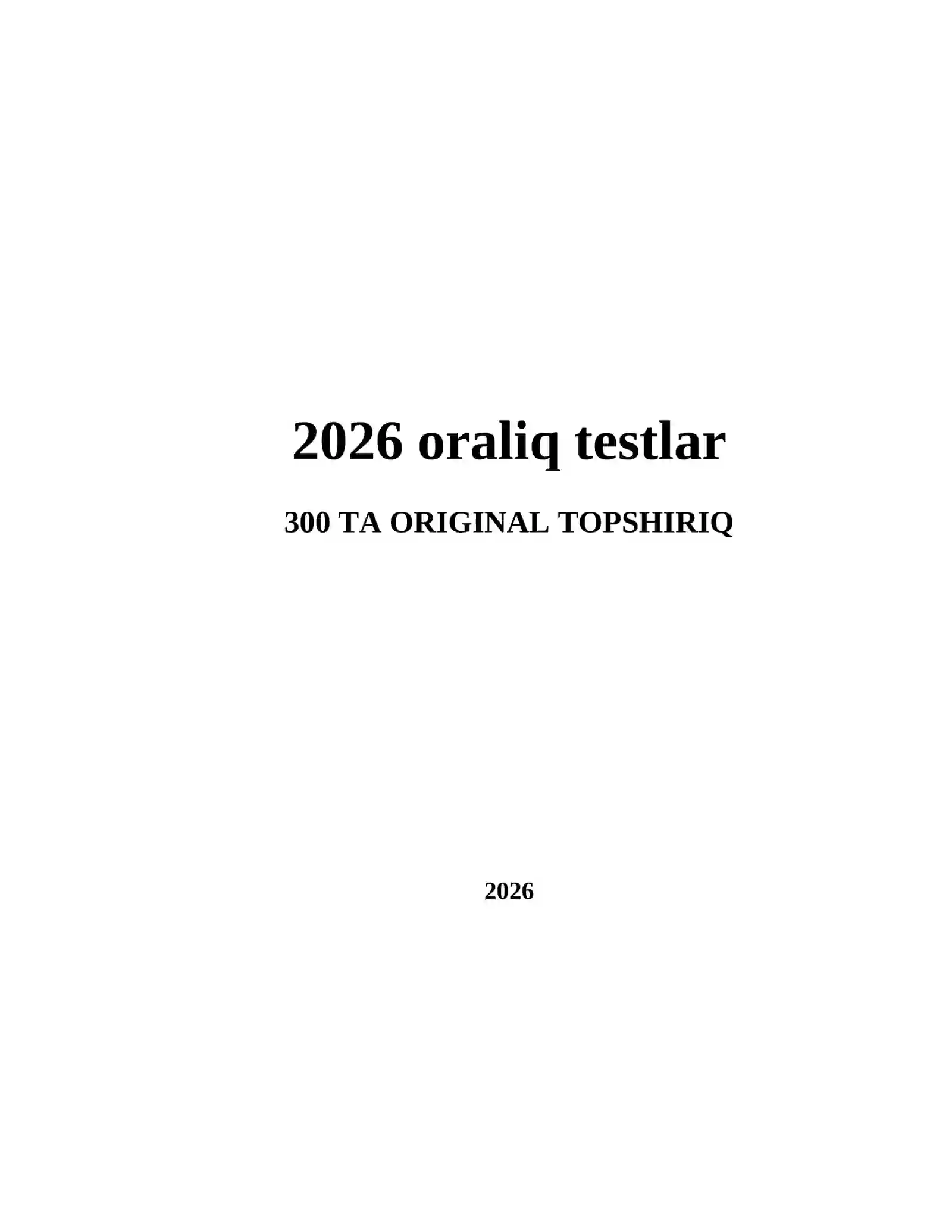 2026 oraliq testlar 2