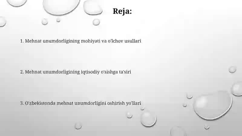 Mehnat unumdorligi-iqtisodiyoʻsish 2