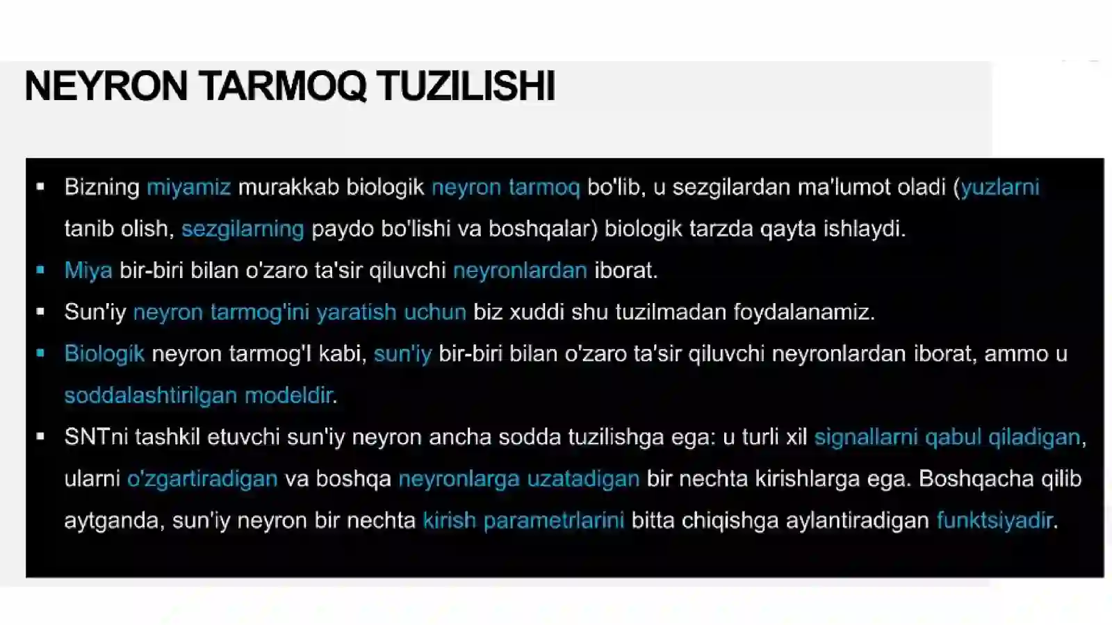 Sun'iy neyron modeli 2