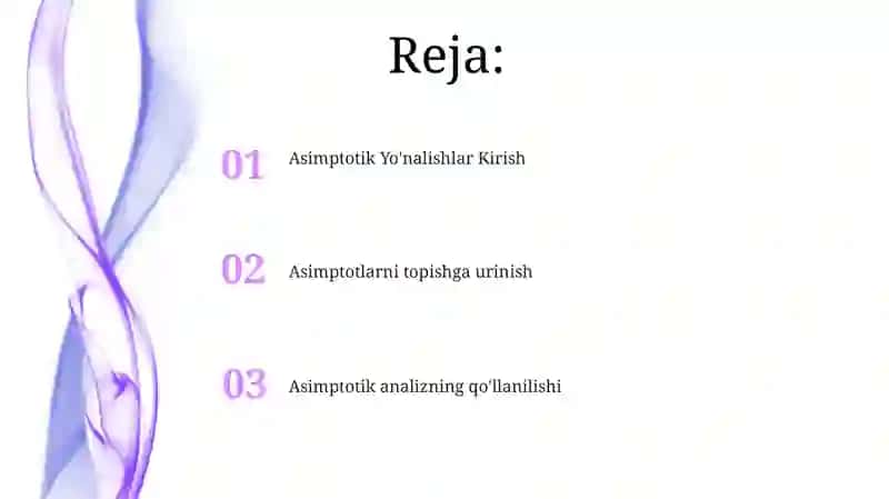 Asimptotik Yo'nalishlar 2