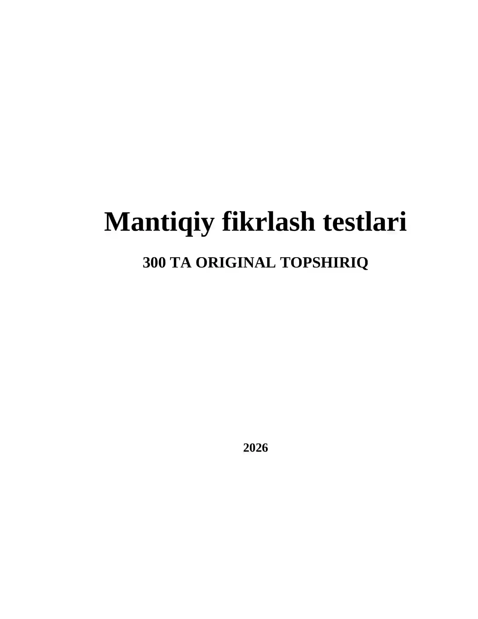 Mantiqiy fikrlash testlari 2