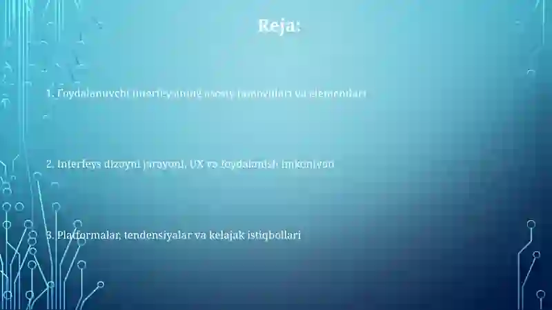 Foydalanuvchi interfeysi 2