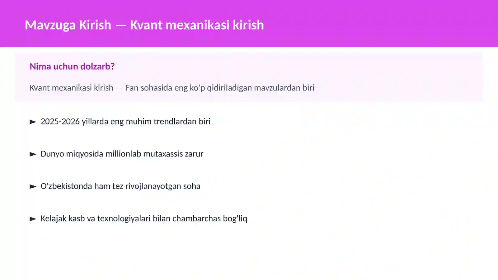 Kvant mexanikasi kirish 2