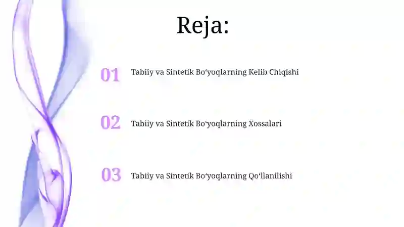 Tabiiy va Sintetik Bo'yoqlar 2