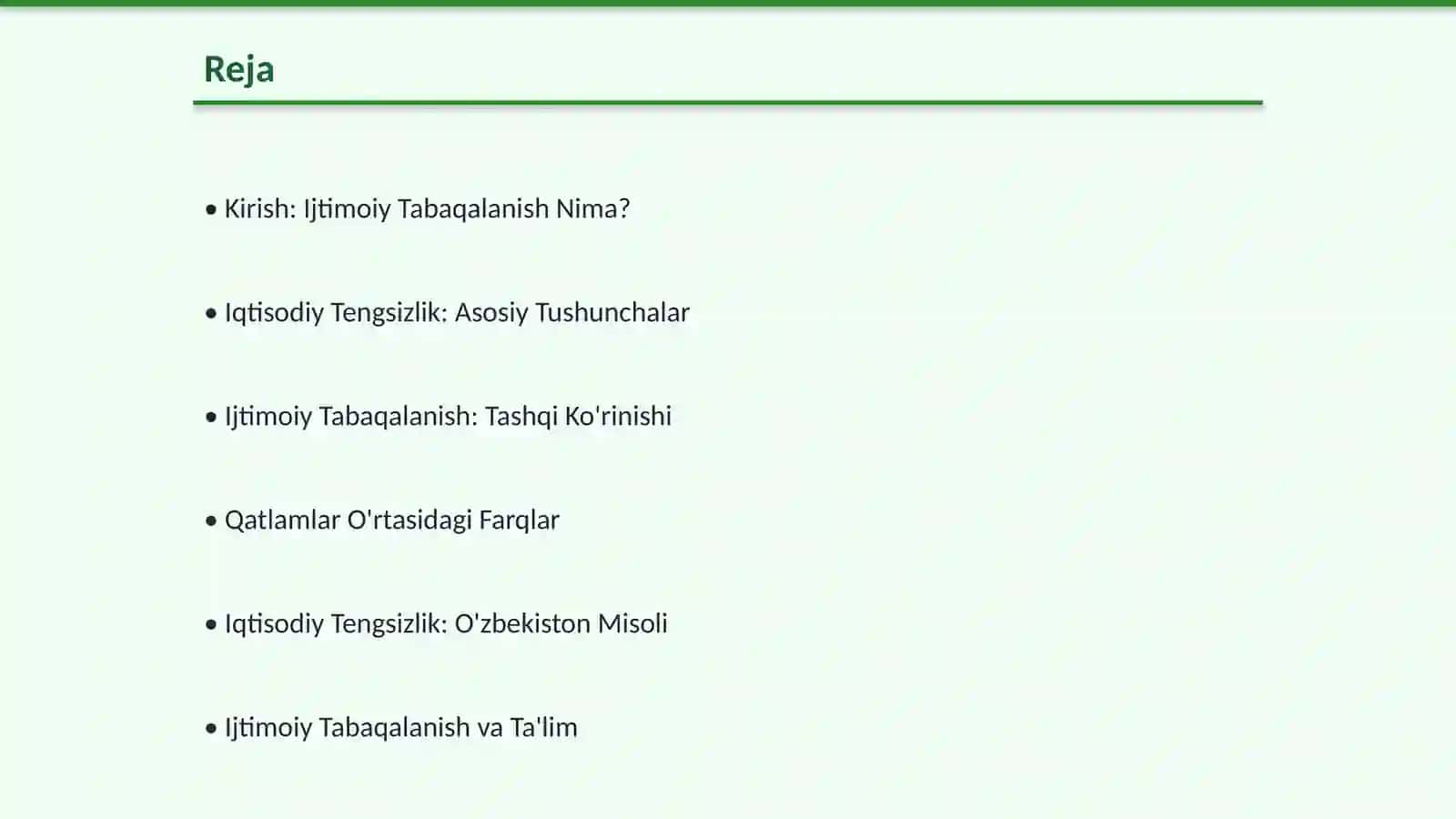 Ijtimoiy Tabaqalanish va Iqtisodiy Tengsizlik 2