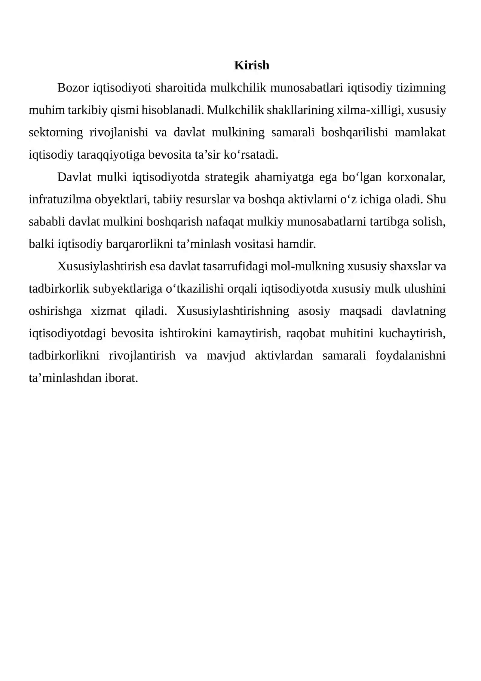 Davlat Mulkini Xususiylashtirish va Boshqarish 2