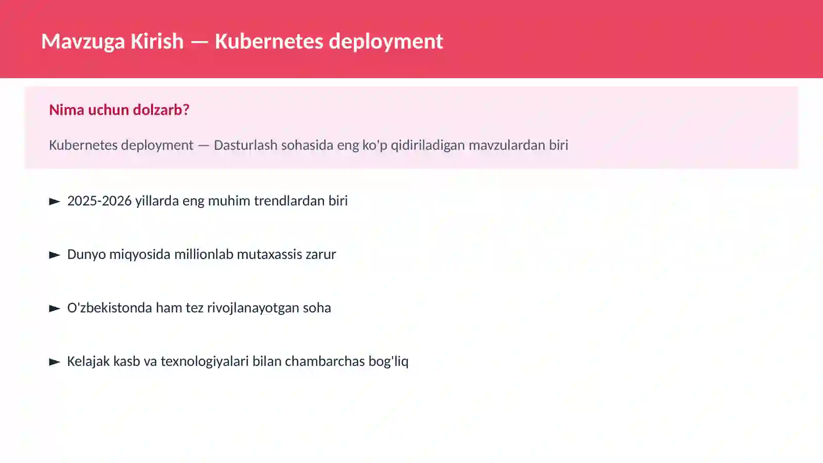 Kubernetes deployment 2