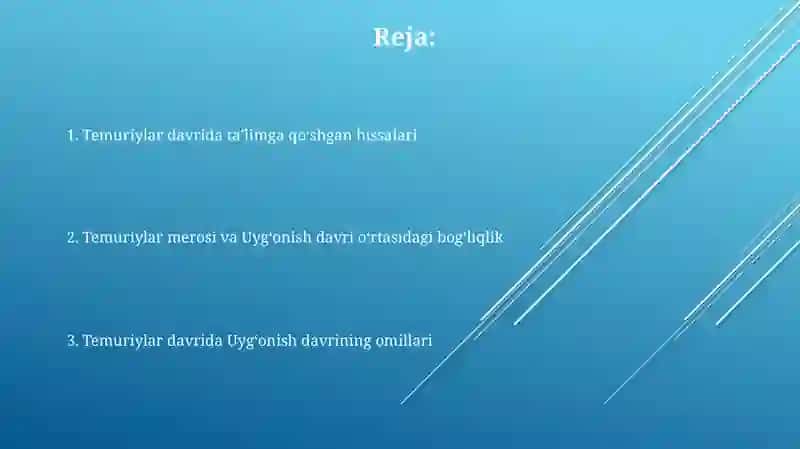 Temuriylar davridagi uyg'onishning omillari va temuriyzodalarning ta'lim tarbiyaga qushgan hissasi 2