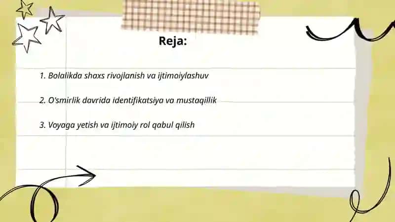 Bolalikda Shaxs Rivojlanish va Ijtimoiylashuv 2