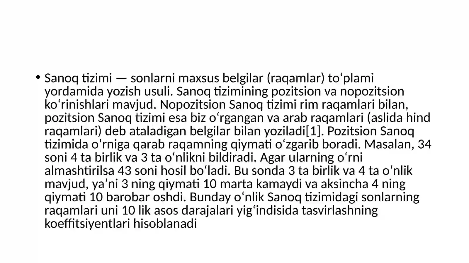 Sanoq tizimi 2
