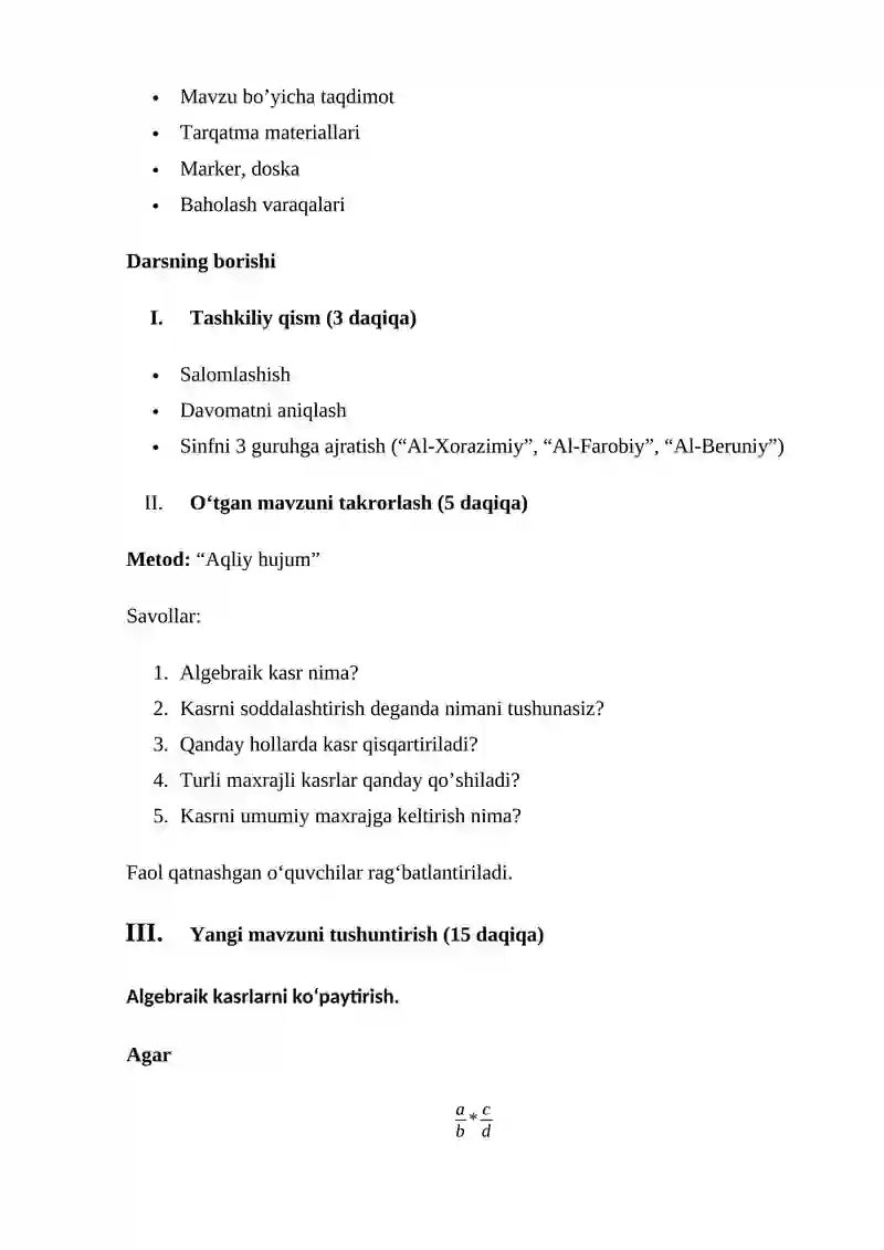 Ochiq dars ishlanmasi 2