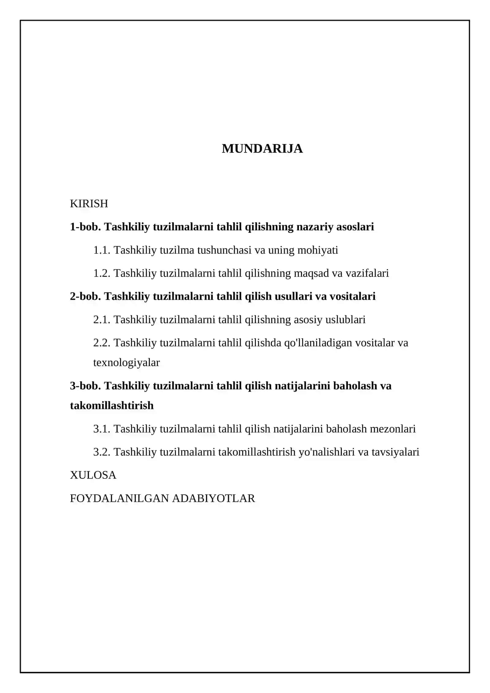 Tashkiliy tuzilmalarni tahlil qilish 2