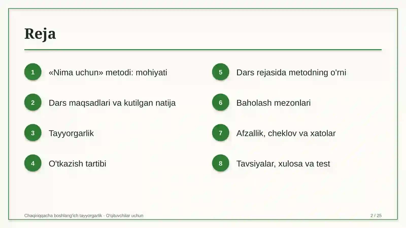 chaqiriqqacha boshlang'ich tayyorgarlik darslarida nima uchun metodidan foydalanish 8174 2