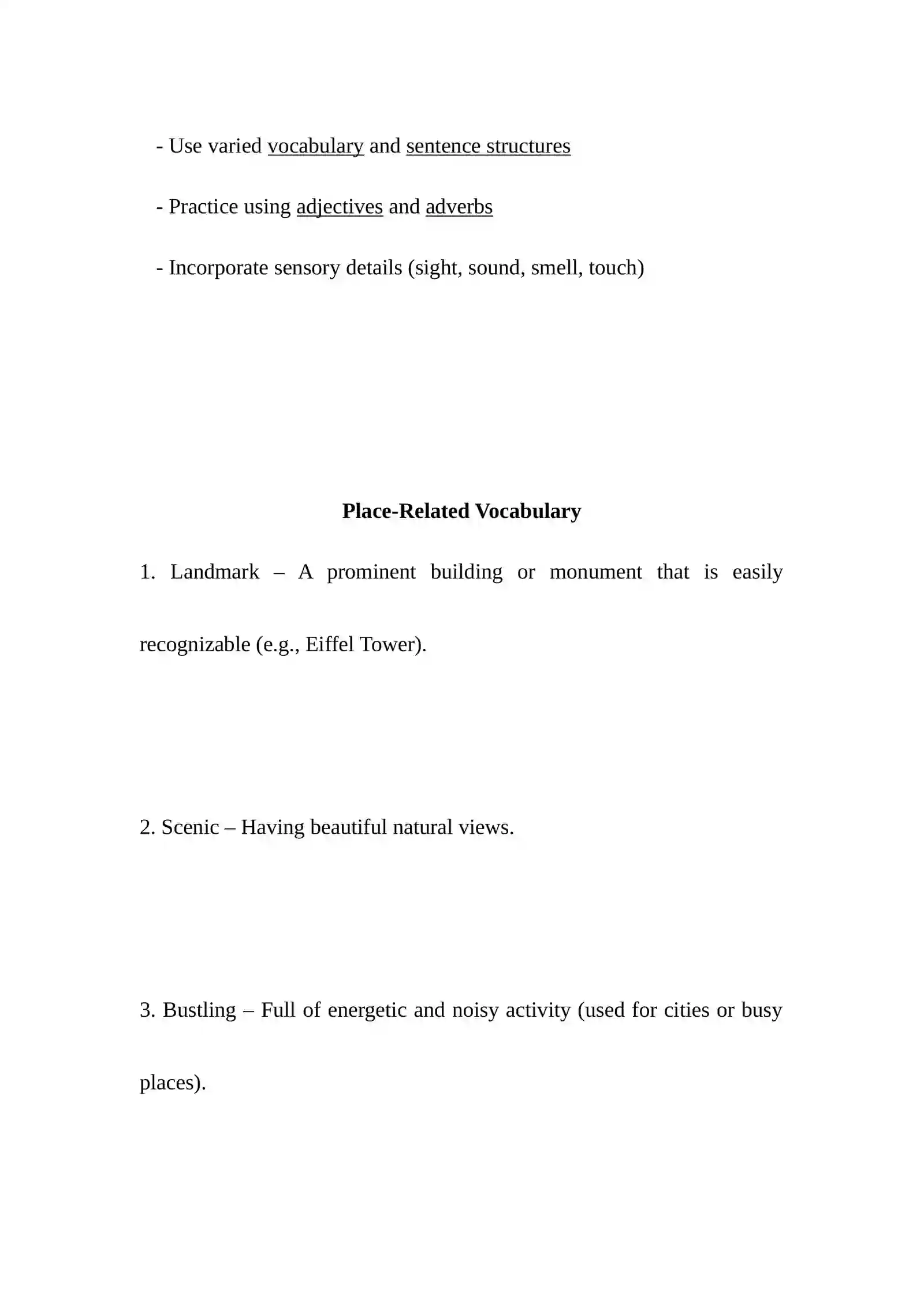 SPEAKING PART 2: PLACES 2