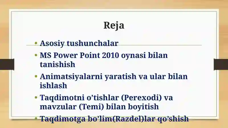 MS Power Point 2010 da dinamik tadqimotlar 2