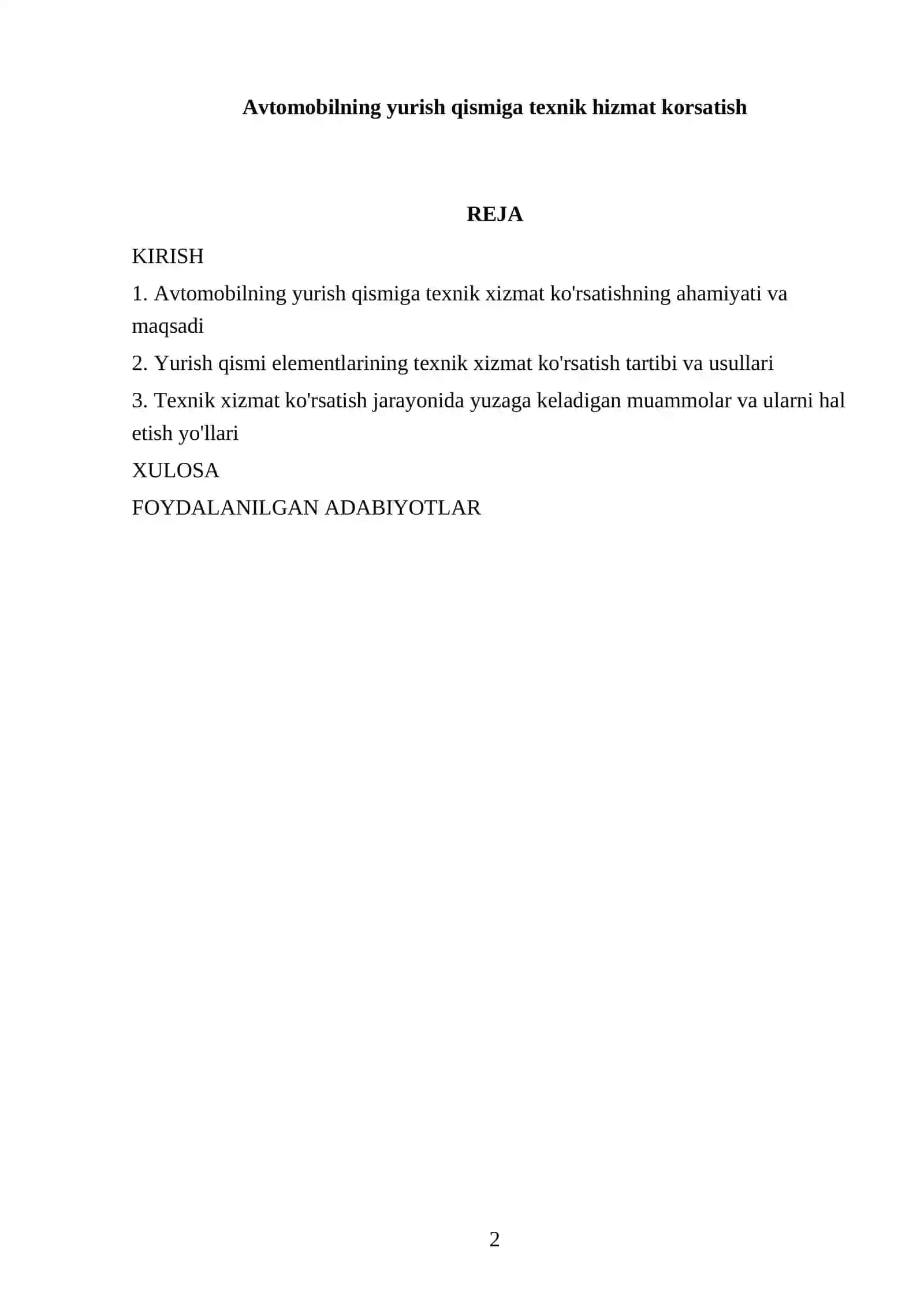 Avtomobilning yurish qismiga texnik hizmat korsatish 2