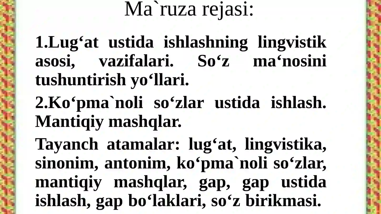 Lug‘at Ustida Ishlash 2
