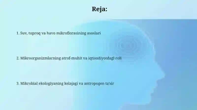Mikroorganizmlar ekologiyasi suv tuproq havo mikroflarasi 2