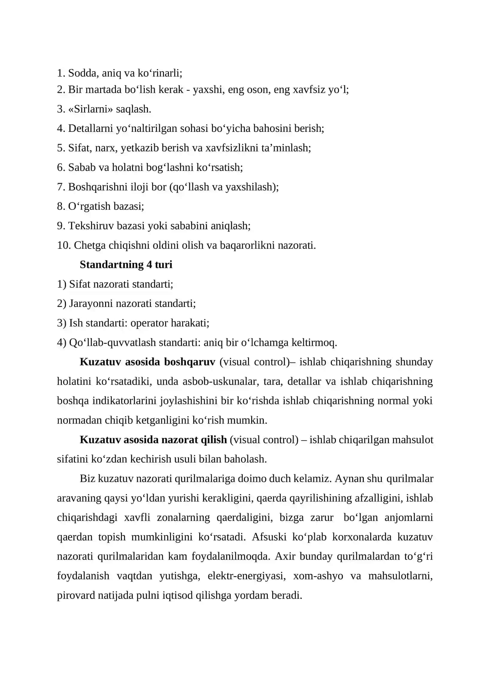 Zamonaviy Ishlab Chiqarish Korxonalarida Ish Joyini Standarlashtirish Hamda Boshqaruvning Kuzatish Usullari. 2