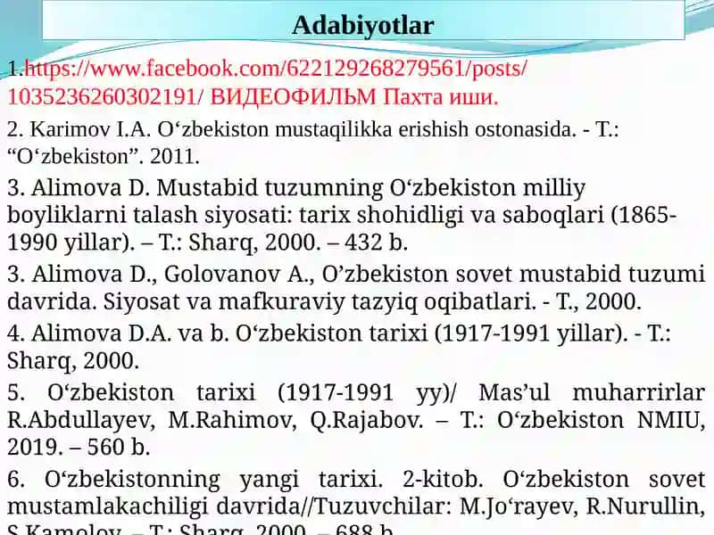 O‘zbekistonning Mustaqillikka Erishishi Arafasidagi Ijtimoiy-Siyosiy va Iqtisodiy Ahvoli 2