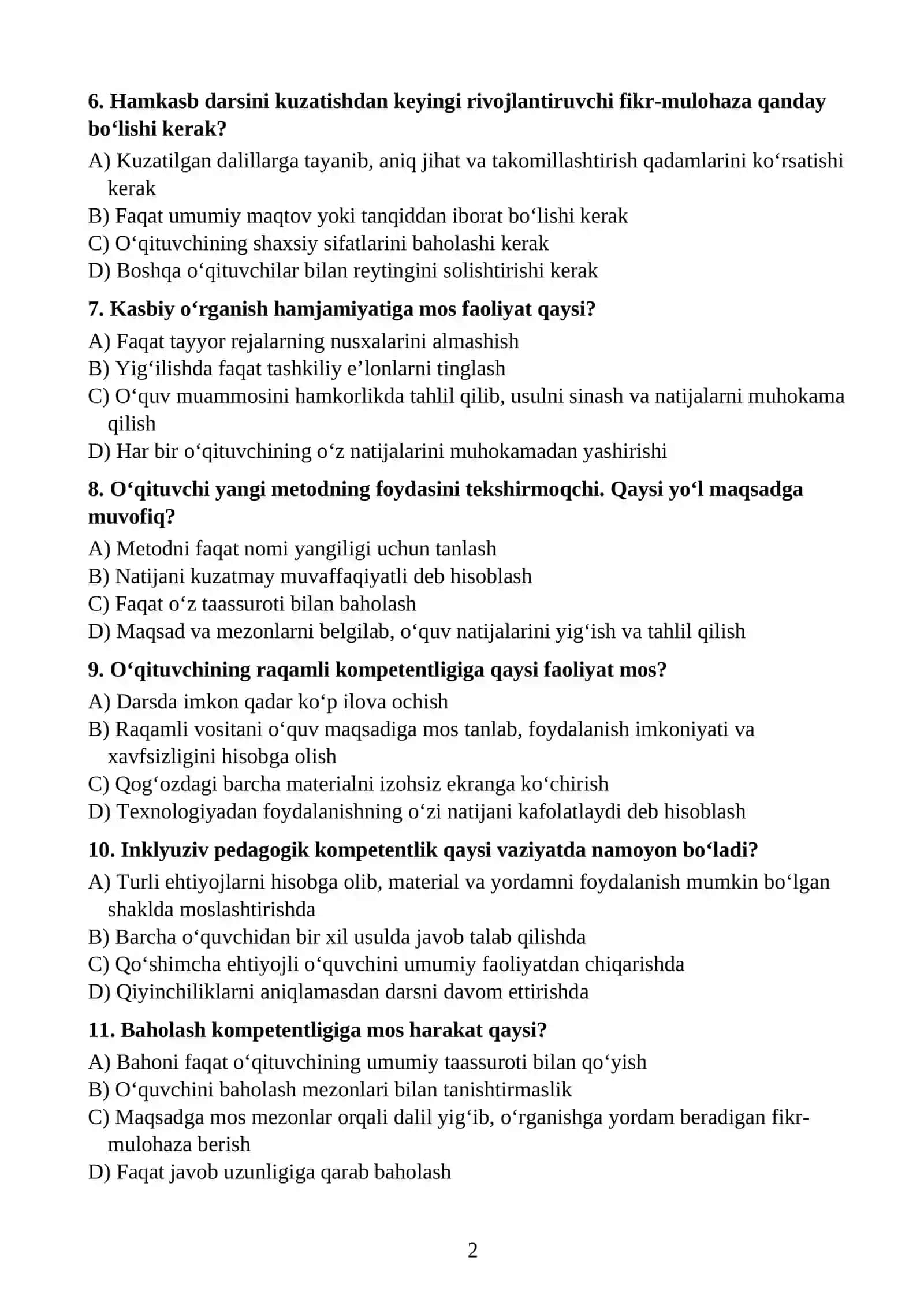 O‘qituvchining kasbiy kompetentligini rivojlantirishning zamonaviy yondashuvlari 2
