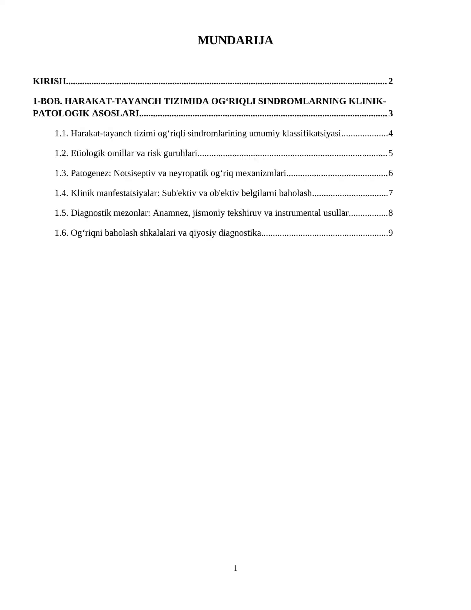 Harakat-tayanch tizimida ogʻriqli sindromi.Harakat-tayanch tizimida oʻsma kasalliklari 2