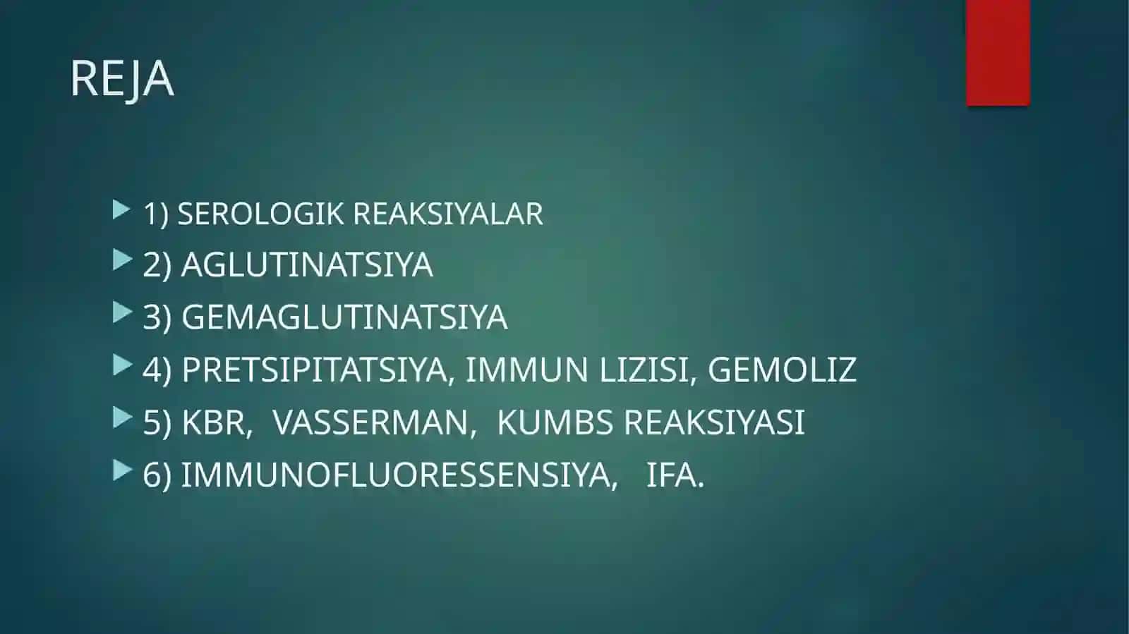 Serologik reaksiyalar: agglyutinatsiya reaksiyasi,KBR, gemogglyutinatsiya reaksiyasi 2