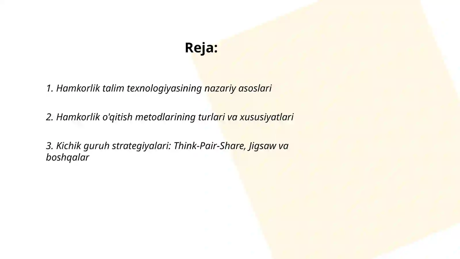 Hamkorlik talim texnologiyasi asosida o'qitish metodikasi 2