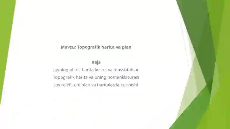 Topografik harita va plan 2
