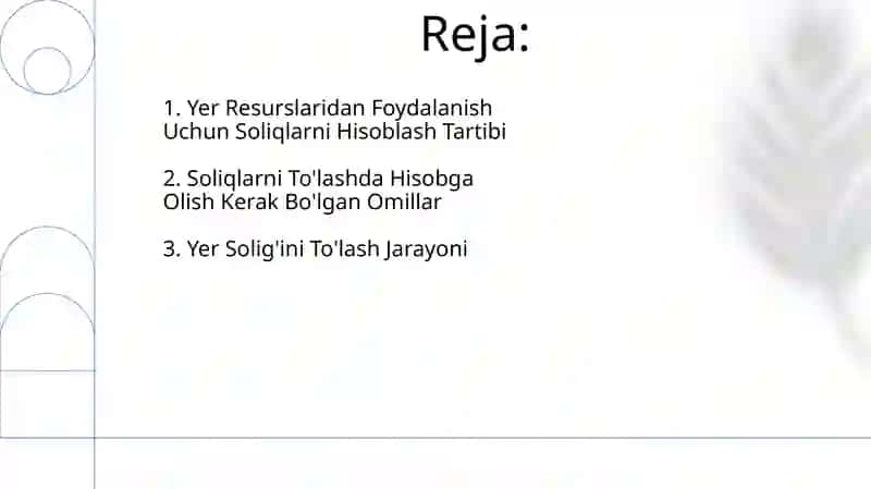 Yer Resurslaridan Foydalanish Uchun Soliqlarni Hisoblash va To'lash Tartibi 2
