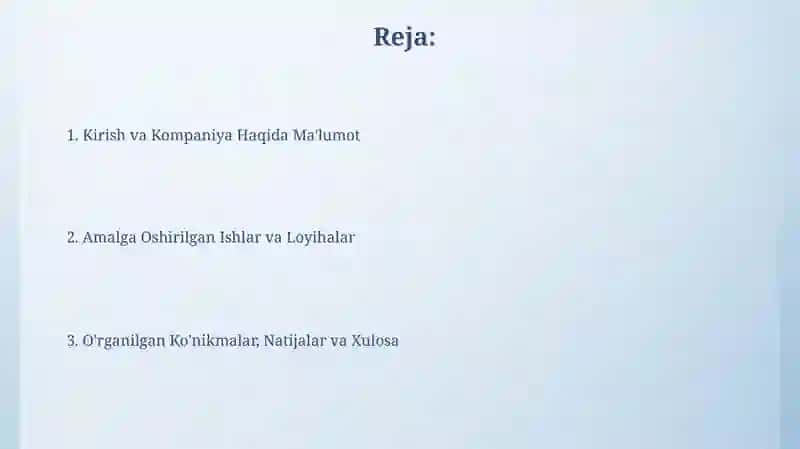 2025-yil sentyabr-noyabr oylari uchun amaliy o'tish hisoboti 2