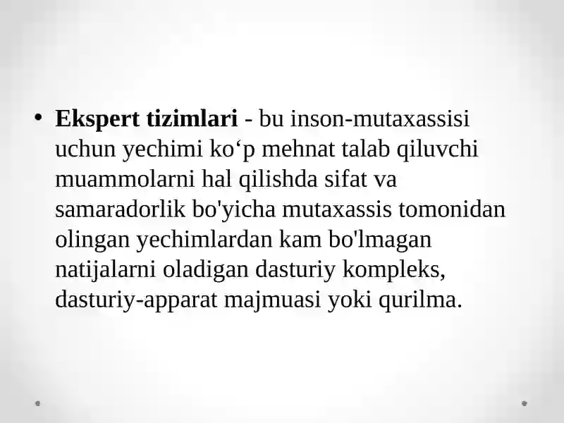 Ekspert tizimlari 2