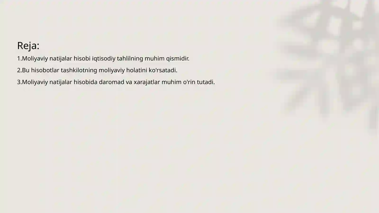 Moliyaviy natijalar hisobi 2