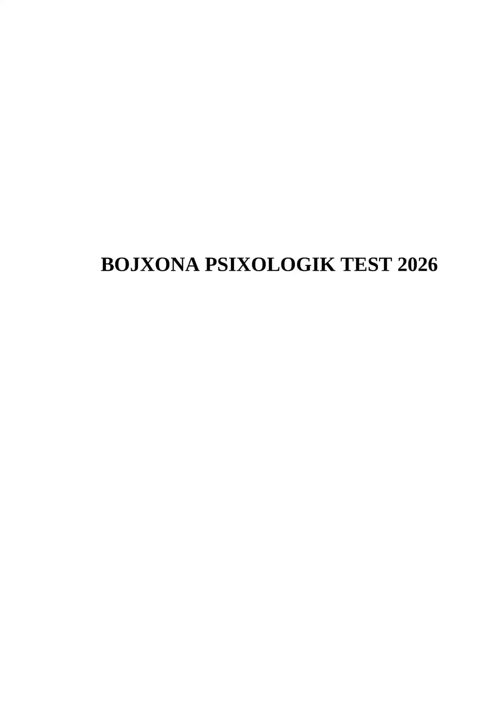 BOJXONA PSIXOLOGIK TEST 2026 2