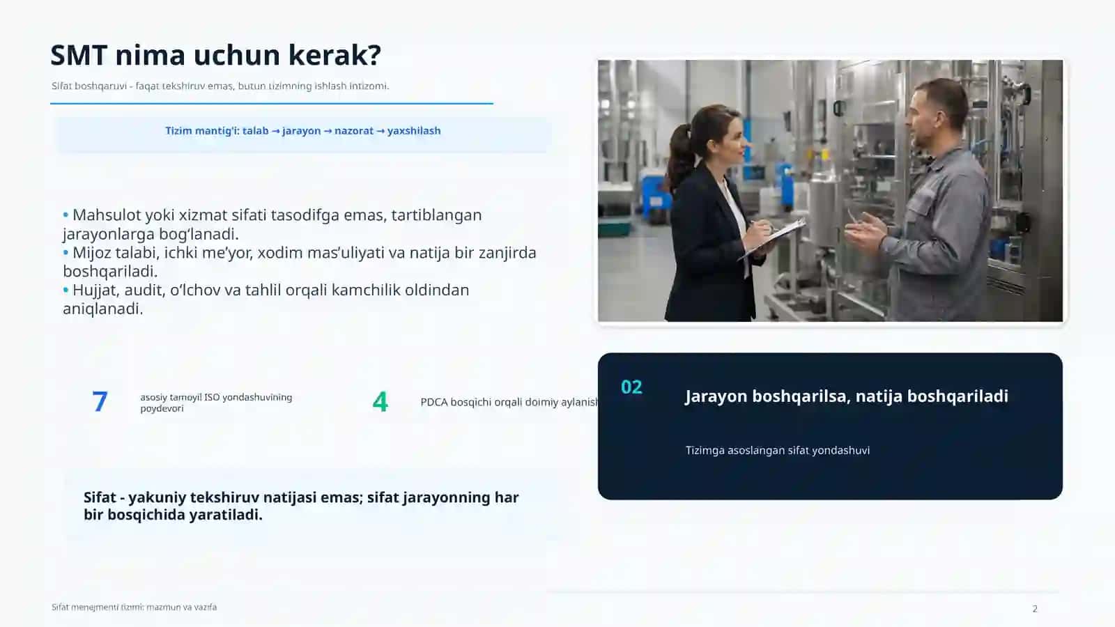 SIFAT MENEJMENTI TIZIMINING ASOSIY TAMOYILLARI 2