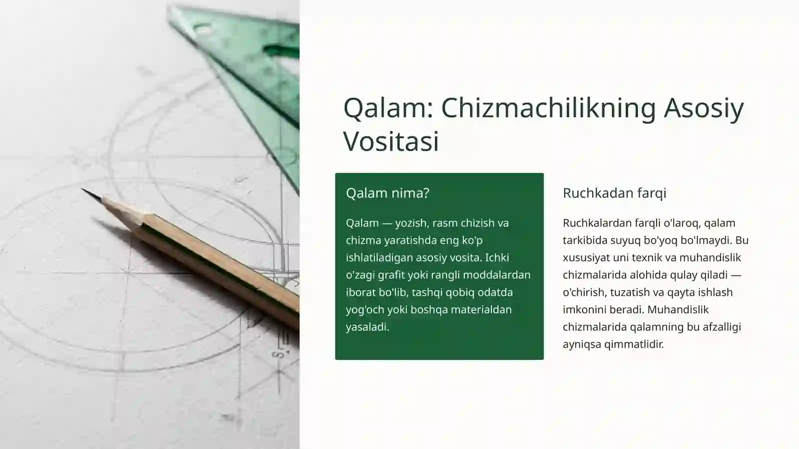 Chizmachilikda Qalamlar: Muhandislik Geodeziyasi va Topografik Chizmachilikda Qo'llanilishi 2